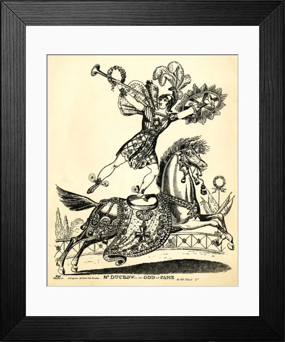 Framed Print : Toy Theatre, Mr Ducrow as the God of Fame Framed Print : Toy Theatre, Mr Ducrow as the God of Fame