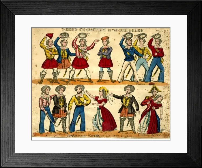 Framed Print : Toy Theatre, Characters in the Smuggler Framed Print : Toy Theatre, Characters in the Smuggler