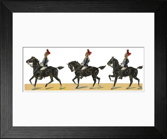 Framed Print : Victorian Scrap, Three cavalrymen on horseback Framed Print : Victorian Scrap, Three cavalrymen on horseback