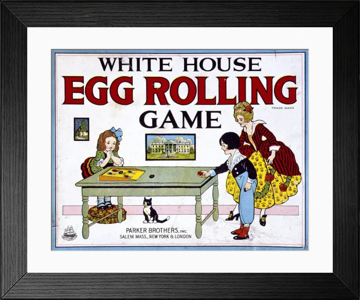 Framed Print : Box lid, White House Egg Rolling Game Framed Print : Box lid, White House Egg Rolling Game
