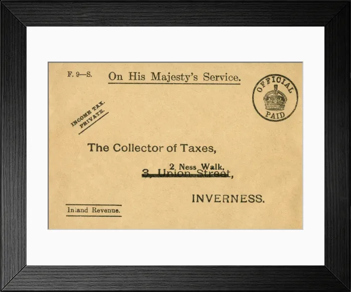Framed Print : Inland revenue envelope, c. 1920s Framed Print : Inland revenue envelope, c. 1920s