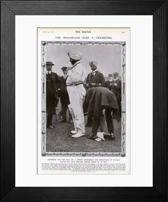 Framed Print : The Maharajah goes a-cricketing Framed Print : The Maharajah goes a-cricketing