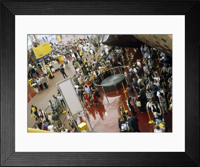 Framed Print : Crowds of visitors in the Milllenium Dome, Greenwich Framed Print : Crowds of visitors in the Milllenium Dome, Greenwich