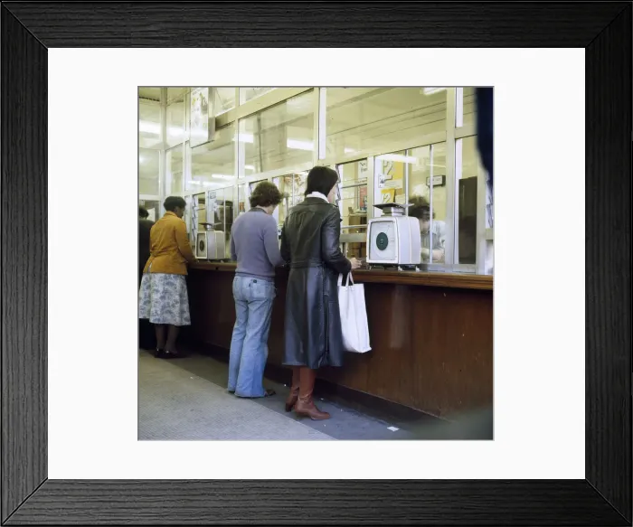 Framed Print : Inside a Post Office, Ealing, West London Framed Print : Inside a Post Office, Ealing, West London