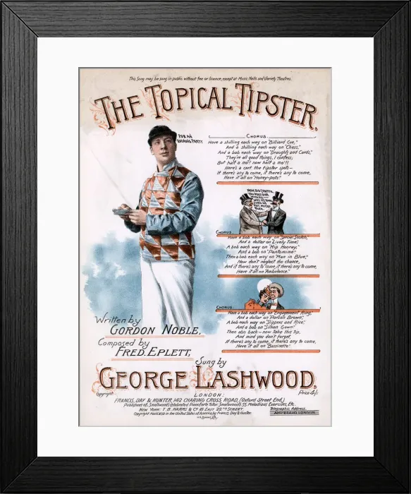 Framed Print : Original Sheet Music Cover - Horseracing Framed Print : Original Sheet Music Cover - Horseracing