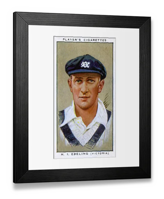 Framed Print : H I Ebeling, Australian cricketer, Victoria Framed Print : H I Ebeling, Australian cricketer, Victoria