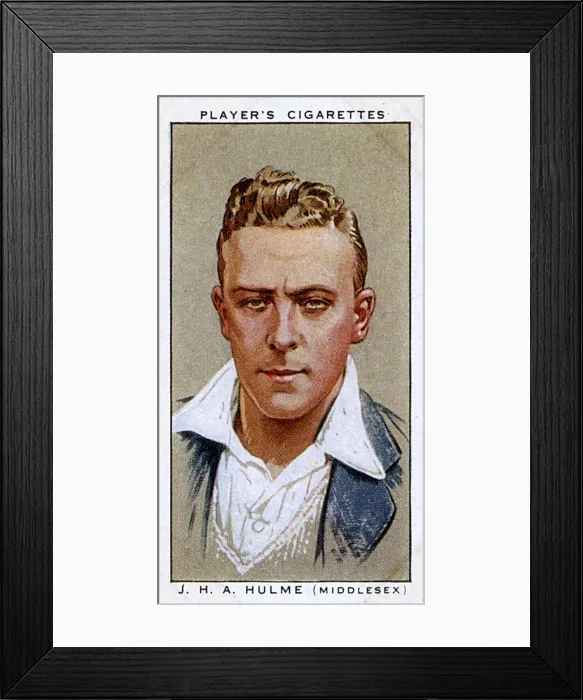 Framed Print : J H A Hulme, Middlesex County cricketer Framed Print : J H A Hulme, Middlesex County cricketer