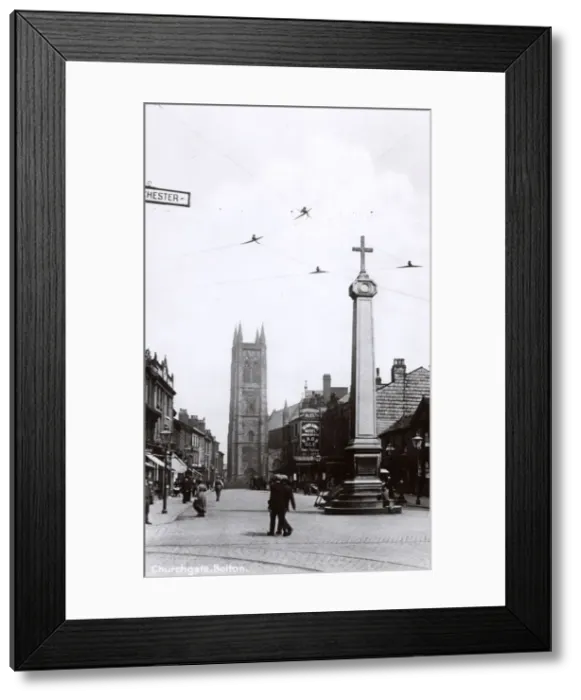 Framed Print : Market Cross, Churchgate, Bolton, Lancashire Framed Print : Market Cross, Churchgate, Bolton, Lancashire