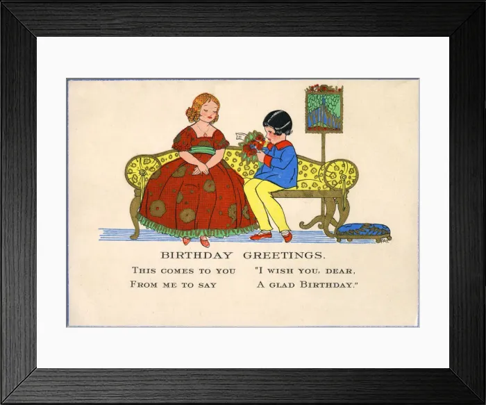 Framed Print : A little boy presents his girl love with a bouquet Framed Print : A little boy presents his girl love with a bouquet