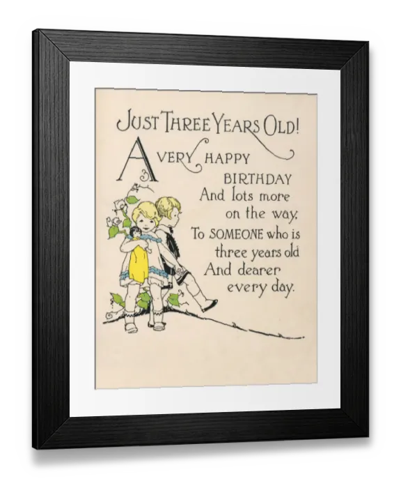 Framed Print : A Third Birthday Card Framed Print : A Third Birthday Card