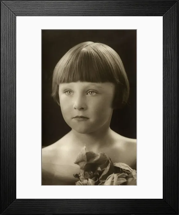 Framed Print : A beautiful studio portrait photograph of a 5 year-old girl Framed Print : A beautiful studio portrait photograph of a 5 year-old girl