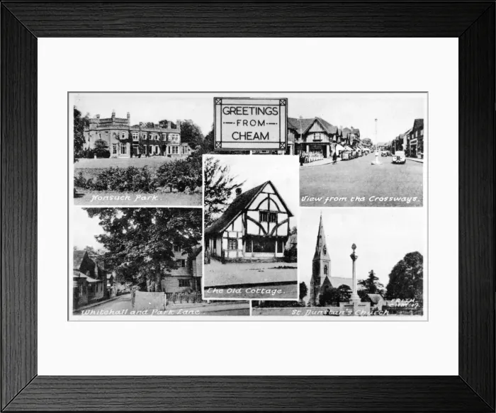 Framed Print : Five views of Cheam, Surrey Framed Print : Five views of Cheam, Surrey