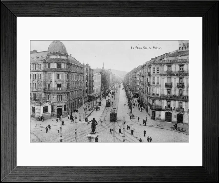 Framed Print : Aerial view, La Gran Via, Bilbao, Spain Framed Print : Aerial view, La Gran Via, Bilbao, Spain