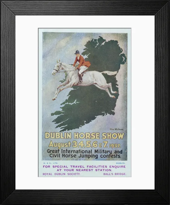 Framed Print : Advertisement for the Dublin Horse Show, August 1937 Framed Print : Advertisement for the Dublin Horse Show, August 1937