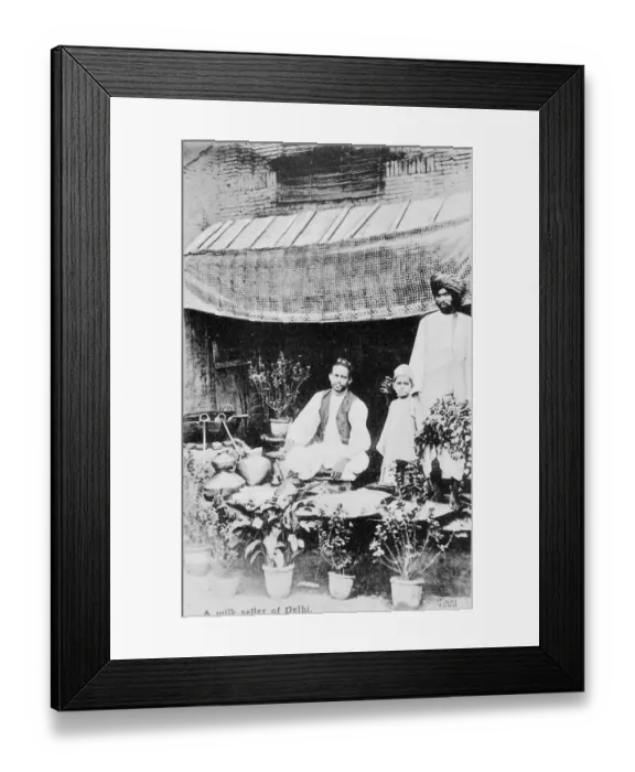 Framed Print : Milk seller, Delhi, India Framed Print : Milk seller, Delhi, India