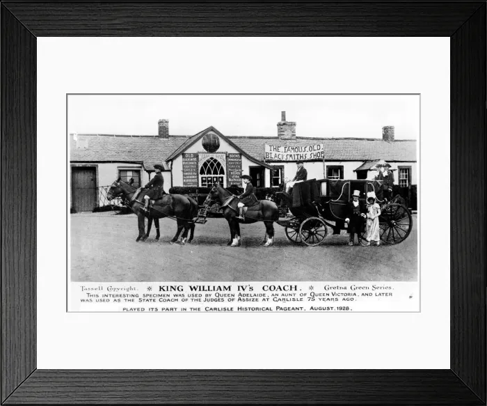 Framed Print : King William IVs coach at Gretna Green, Scotland Framed Print : King William IVs coach at Gretna Green, Scotland