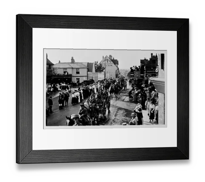 Framed Print : Military parade along West Street, Reigate, Surrey, WW1 Framed Print : Military parade along West Street, Reigate, Surrey, WW1