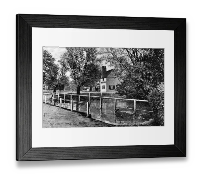 Framed Print : Plough Pond and Inn, Old Malden, SW London (Surrey) Framed Print : Plough Pond and Inn, Old Malden, SW London (Surrey)