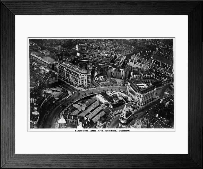 Framed Print : Aerial view of the Aldwych and the Strand, London Framed Print : Aerial view of the Aldwych and the Strand, London