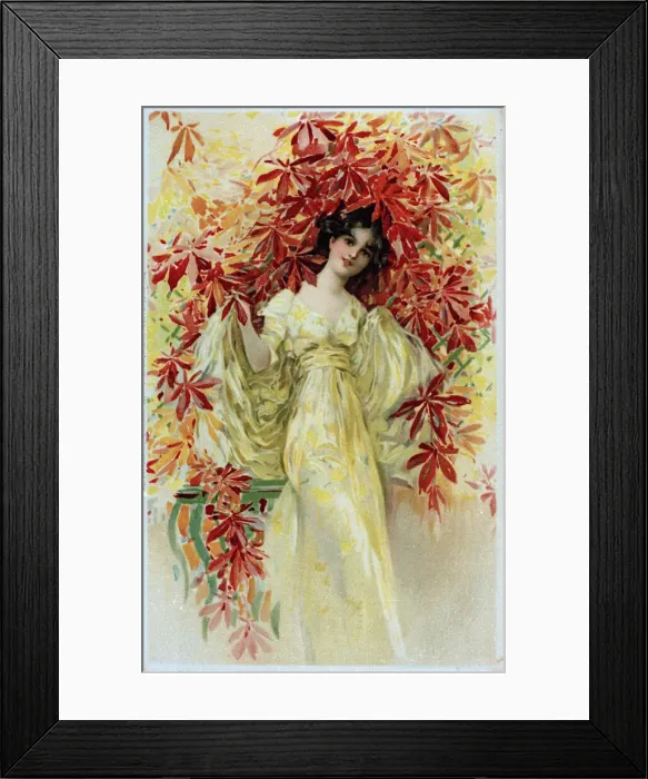 Framed Print : Young woman in a yellow dress Framed Print : Young woman in a yellow dress