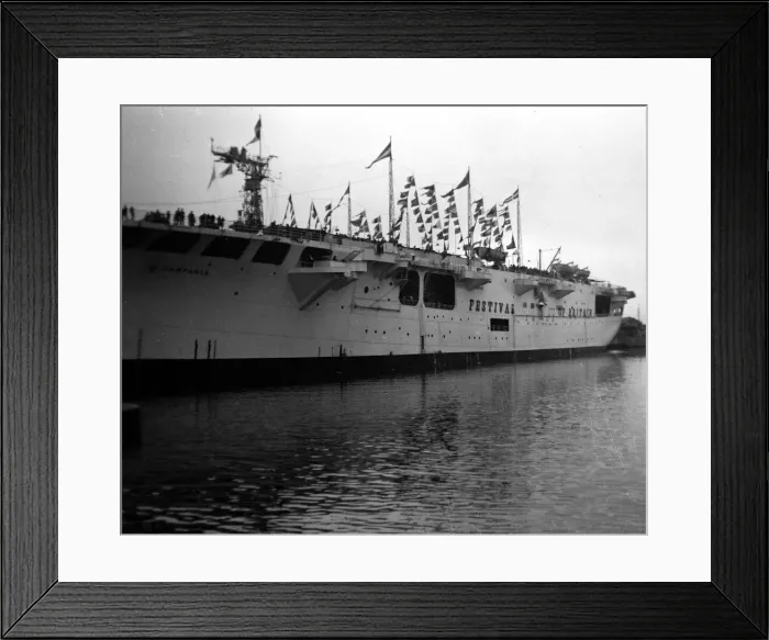 Framed Print : HMS Campania, British aircraft carrier, Festival of Britain Framed Print : HMS Campania, British aircraft carrier, Festival of Britain