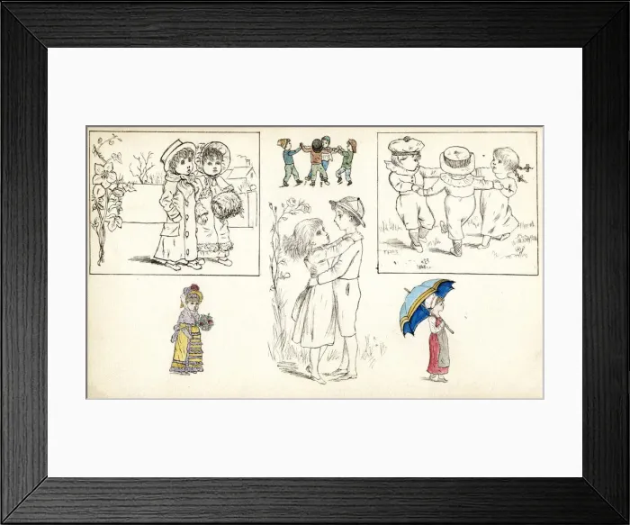 Framed Print : Artwork by Florence Auerbach, children Framed Print : Artwork by Florence Auerbach, children