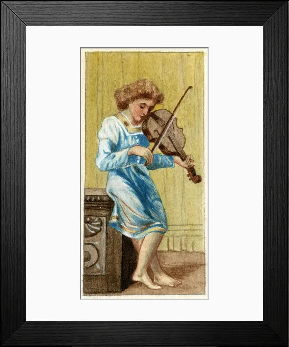 Framed Print : Artwork by Florence Auerbach, boy playing violin Framed Print : Artwork by Florence Auerbach, boy playing violin