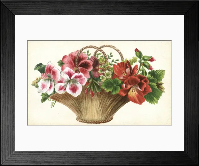 Framed Print : Artwork by Florence Auerbach, basket of flowers Framed Print : Artwork by Florence Auerbach, basket of flowers
