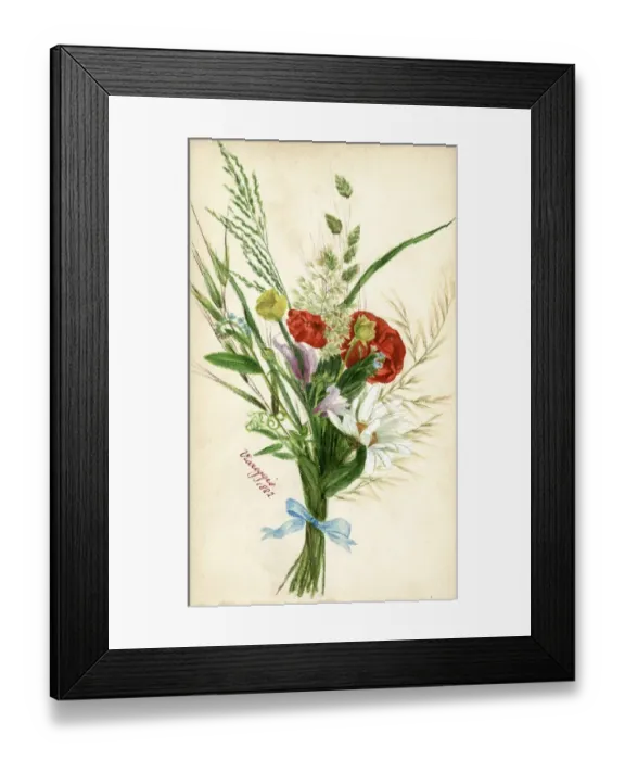 Framed Print : Artwork by Florence Auerbach, bunch of flowers Framed Print : Artwork by Florence Auerbach, bunch of flowers