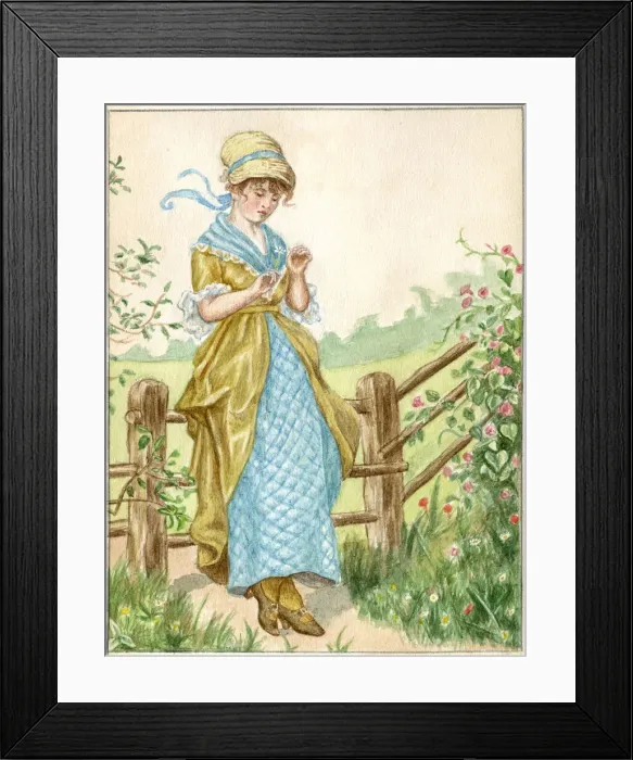 Framed Print : Artwork by Florence Auerbach, girl with a daisy Framed Print : Artwork by Florence Auerbach, girl with a daisy