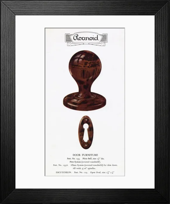 Framed Print : Roanoid bakelite doorknob and keyhole cover Framed Print : Roanoid bakelite doorknob and keyhole cover