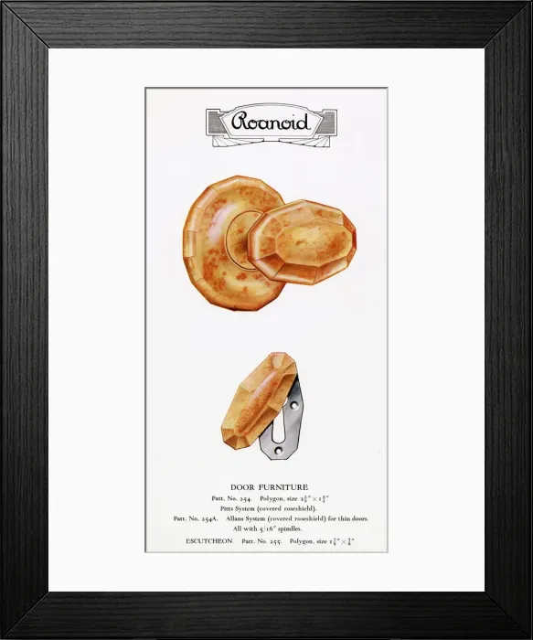 Framed Print : Roanoid bakelite doorknob and keyhole cover Framed Print : Roanoid bakelite doorknob and keyhole cover
