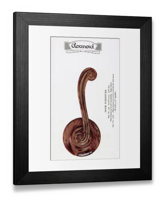 Framed Print : Roanoid bakelite door handle Framed Print : Roanoid bakelite door handle