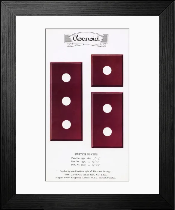 Framed Print : Roanoid bakelite switch plates Framed Print : Roanoid bakelite switch plates