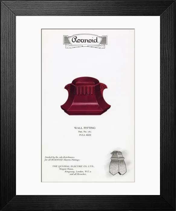Framed Print : Roanoid bakelite wall fitting