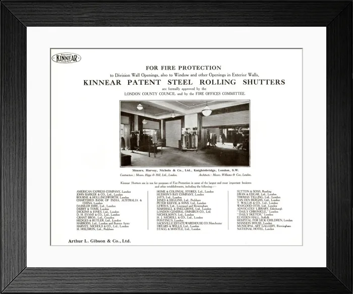 Framed Print : Kinnear Shutters, Harvey Nichols & Co, Knightsbridge, London Framed Print : Kinnear Shutters, Harvey Nichols & Co, Knightsbridge, London