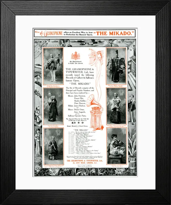 Framed Print : Gramophone Company, Gilbert and Sullivan records Framed Print : Gramophone Company, Gilbert and Sullivan records