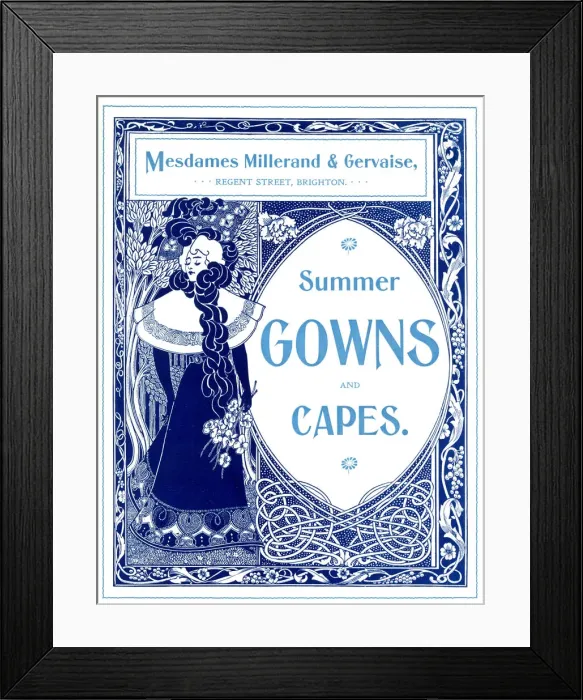 Framed Print : Advert, Mesdames Millerand & Gervaise Framed Print : Advert, Mesdames Millerand & Gervaise