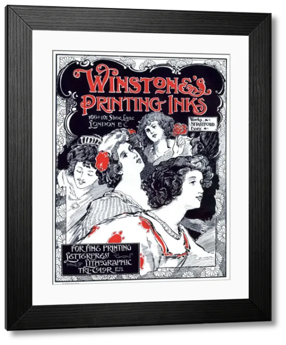 Framed Print : Advert, Winstones Printing Inks, London Framed Print : Advert, Winstones Printing Inks, London