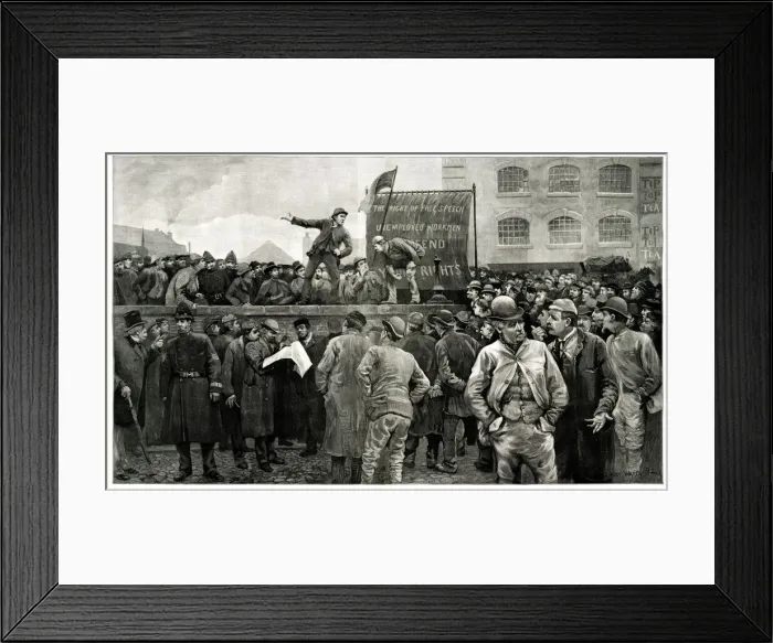 Framed Print : Meeting of unemployed men on Tower Hill, London Framed Print : Meeting of unemployed men on Tower Hill, London