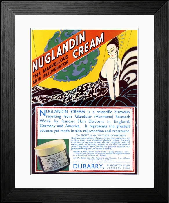 Framed Print : Advert, Dubarry Nuglandin Skin Cream Framed Print : Advert, Dubarry Nuglandin Skin Cream
