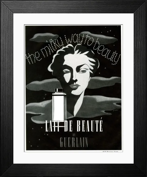 Framed Print : Advert, Guerlain Lait de Beaute, Beauty Lotion Framed Print : Advert, Guerlain Lait de Beaute, Beauty Lotion