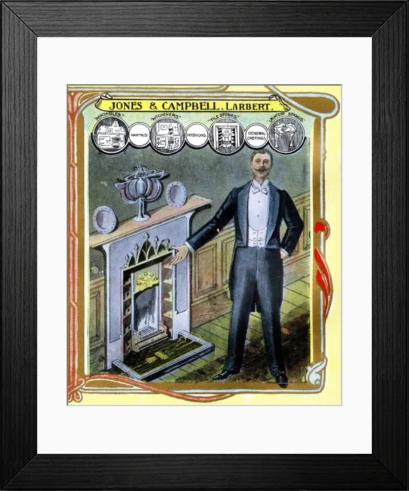 Framed Print : Advert, Jones & Campbell, Ironfounders, Larbert, Scotland Framed Print : Advert, Jones & Campbell, Ironfounders, Larbert, Scotland