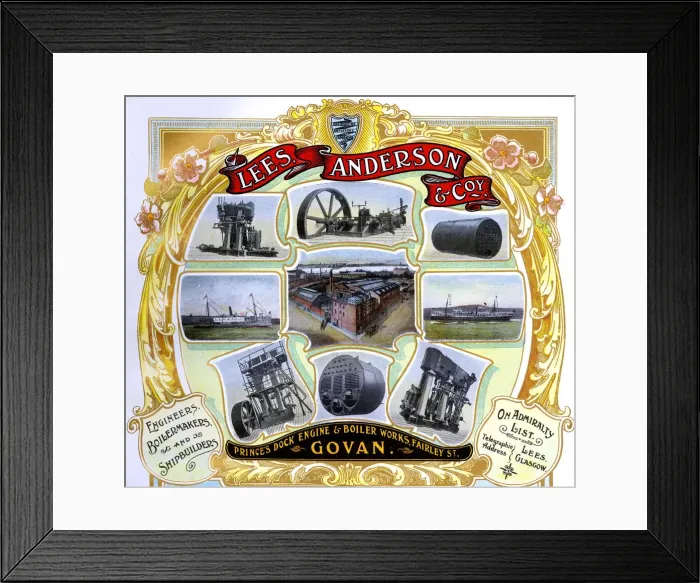 Framed Print : Advert, Lees, Anderson & Co, Govan, Scotland Framed Print : Advert, Lees, Anderson & Co, Govan, Scotland