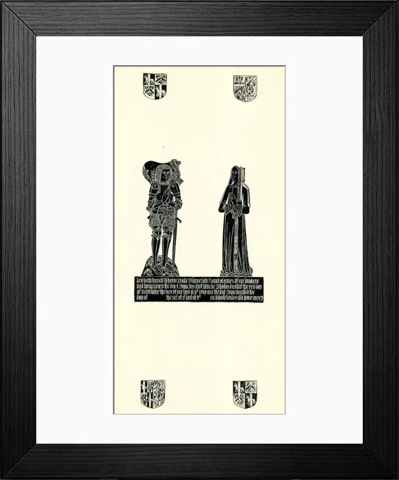 Framed Print : Monumental Brass Rubbing, Thomas and Anne Broke Framed Print : Monumental Brass Rubbing, Thomas and Anne Broke
