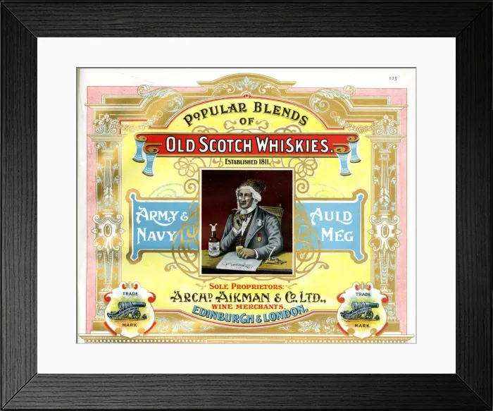 Framed Print : Advert, Old Scotch Whiskies, Edinburgh, Scotland Framed Print : Advert, Old Scotch Whiskies, Edinburgh, Scotland