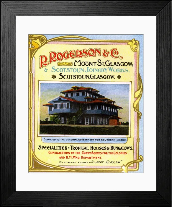 Framed Print : Advert, R Rogerson & Co, Scotstoun, Glasgow, Scotland Framed Print : Advert, R Rogerson & Co, Scotstoun, Glasgow, Scotland