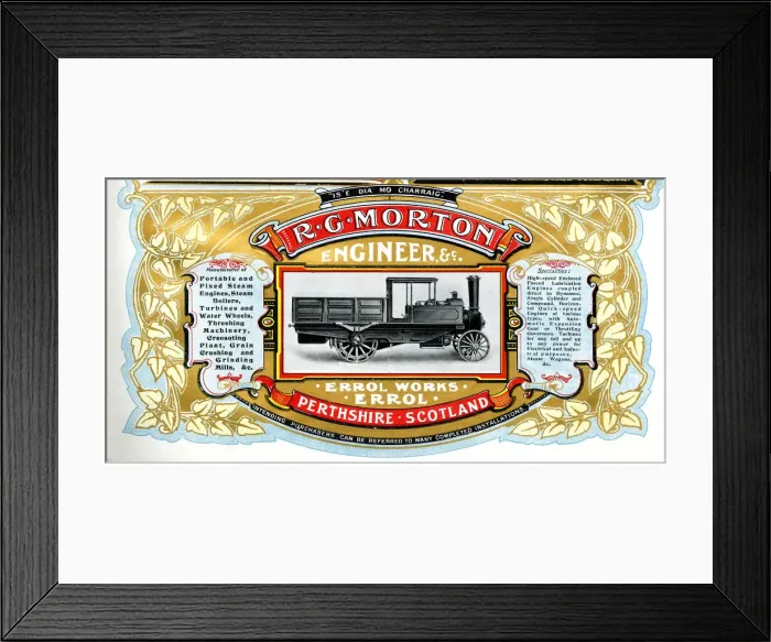 Framed Print : Advert, R G Morton, Engineers, Errol, Scotland Framed Print : Advert, R G Morton, Engineers, Errol, Scotland