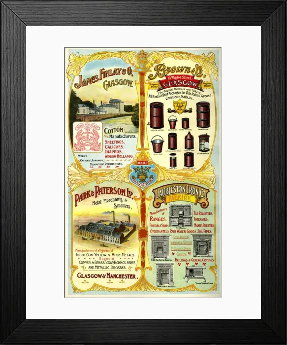 Framed Print : Adverts, four Scottish businesses Framed Print : Adverts, four Scottish businesses