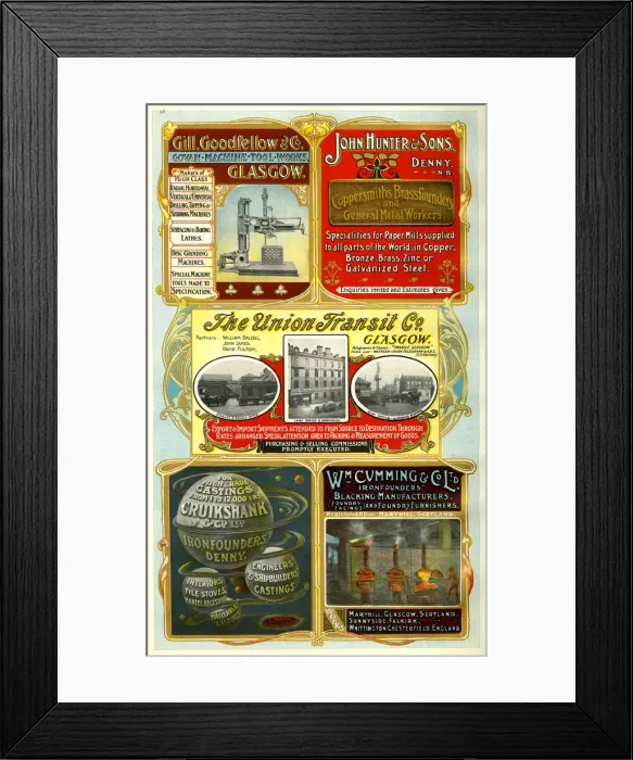 Framed Print : Adverts, five Scottish businesses Framed Print : Adverts, five Scottish businesses